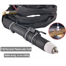 P80 Plasma Cutter Torch Completed Pilot Arc Plasma Cutting Machine Non-Touch Plasma Cutting Equipment P-80 Straight Head Gun Fit CUT50P PLC55P CUT60P PLC65P CT418P (5M 16ft)