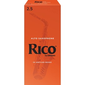 D’Addario Woodwinds, Rico Saxophone Reeds, Alto Sax, RJA2525, Strength 2.5, 25-Pack