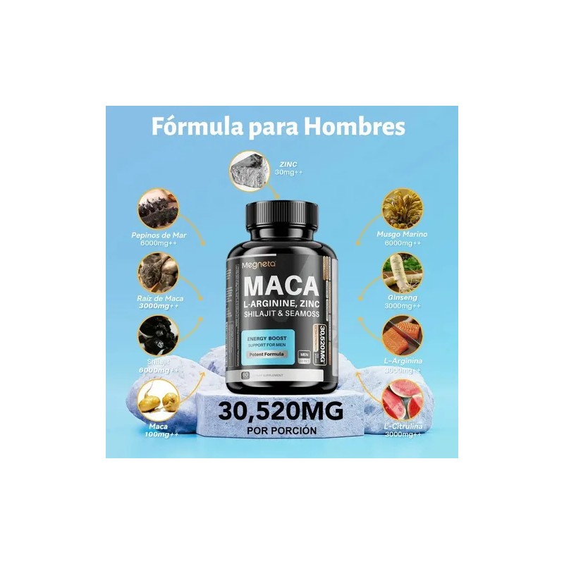 Suplemento Con Maca Y L-arginina Energía Y Rendimiento 60cáp