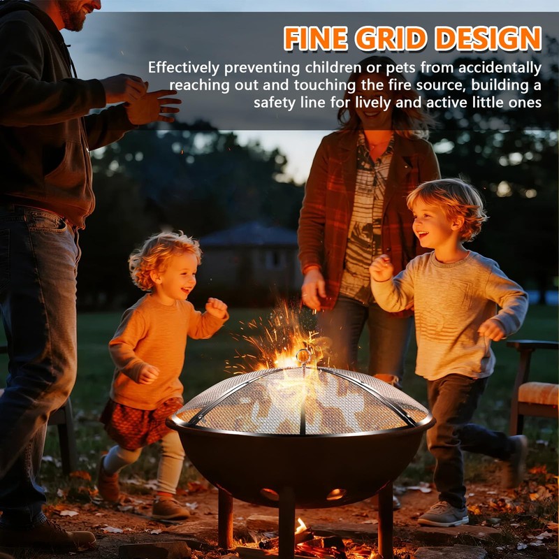 24 Inch Fire Pit Spark Screen,Stainless Steel Fire Pit Screen