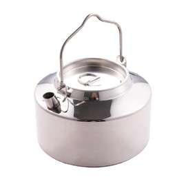 SXSHUOSI HS-A07 1.1L Camping Kettle, Stainless Steel Coffee Pot, Outdoor Hiking and Fishing Travel Kettle Boiling Tea Kettle (Silver)