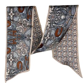 COtheSumay 100% Mulberry Silk Ribbon Scarf for Hair Beach Head Wraps for Women Handbag accessories 6"x57" Necktie