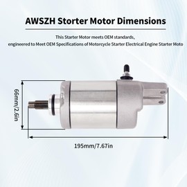 AWSZH 31200-HM7-003 Starter Motor Assembly Compatible with Honda Foreman 400 450 500 TRX400FW TRX450 ES FE FM S TRX500 FE FM FPE FPM TM FourTrax Foreman 4x4 ES S 31200HM7003 31200-HM7-A41 SMU0048