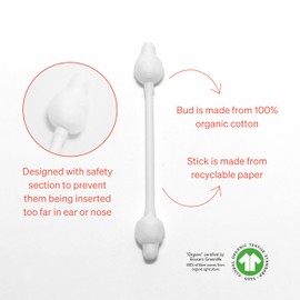 Love Noobs Baby Safety Cotton Buds, 100% Organic Cotton Earbuds for Babies, 240 Pieces, Ultra Soft Q Tips for Ears, Safety Cotton Swabs Suitable for Entire Household