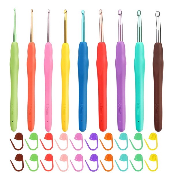 Sugeru® 9 Pieces Crochet Hook Set with 20 Pieces Stitch