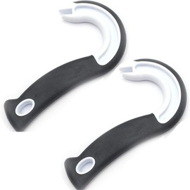 Calsgkspray 2Pcs Black Manual J-Shape Ring Pull Can Opener, Ideal for Cans & Jars