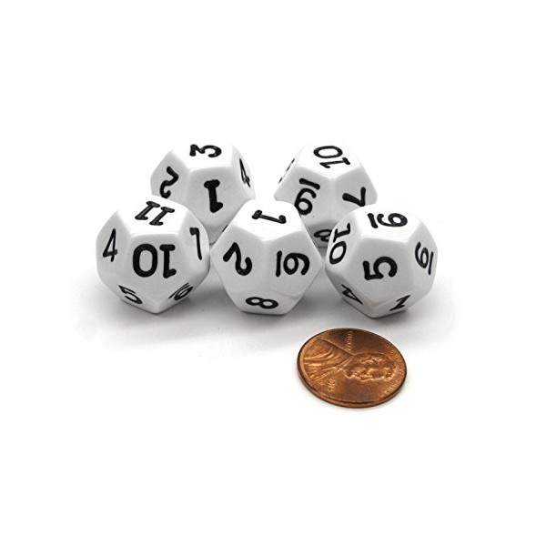 Koplow Games Set of 5 D12 12-Sided 18mm Opaque RPG