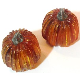 Unbranded FALL THANKSGIVING DECOR MINI PUMPKIN SET OF 2 TABLE TOP