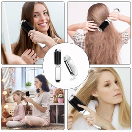 2 Stück Klappbürste Reise, Klappbar Haarbürste mit Spiegel, Mini Haarkämme, Tragbare Silber Haar-Styling Kamm, Niedlich Pocket Reisebürste, für Männer, Mädchen, Frauen (Silber 1)