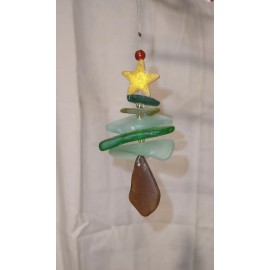 Sea glass christmas tree ornament