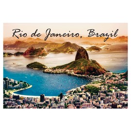 Rio de Janeiro, Brazil, Skyline, City Coastline, 2 inch x 3 inch Refrigerator Fridge Magnet, Travel Gift Souvenir