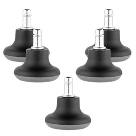 kwmobile Office Chair Gliders Set of 5 - Floor Gliders for Desk Chair 11/26 mm - Swivel Chair Feet Parquet Tiles - Chair Foot Gliders - Black Grey