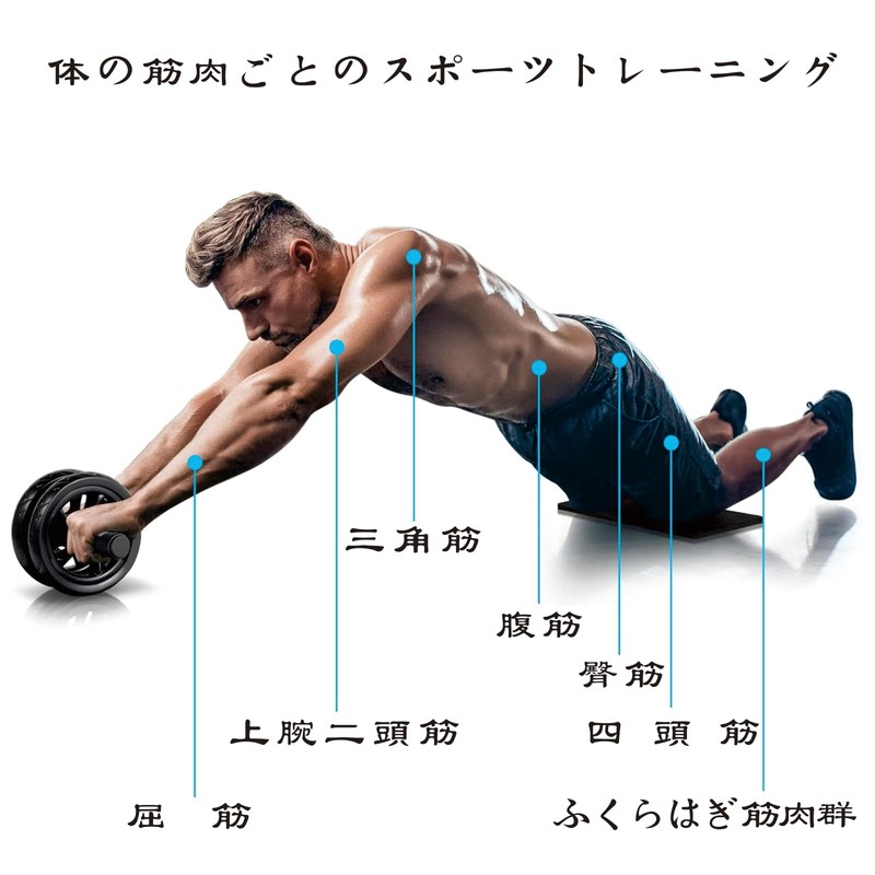 2 Wheel Abdominal Exerciser Abdominal Exerciser EVA Abdominal Core Exercise