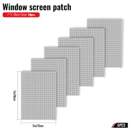 Window Screen Repair Patch, 7"x 5"(18cm x 13cm), Gray, 3-Layer Strong Adhesive Window Screen Mesh Tape, Repair Kit for Window and Door Screen Tears Holes