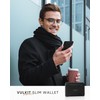 VULKIT Slim Card Holder Leather Bifold Card Wallet RFID Blocking