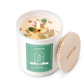 AOOVOO Eucalyptus Scented Candles for Women - Aromatherapy Candle with Crystals Inside, 7oz Soy Candles for Home Scented, Christmas Birthday Gifts Mothers Day Candle for Women Mom