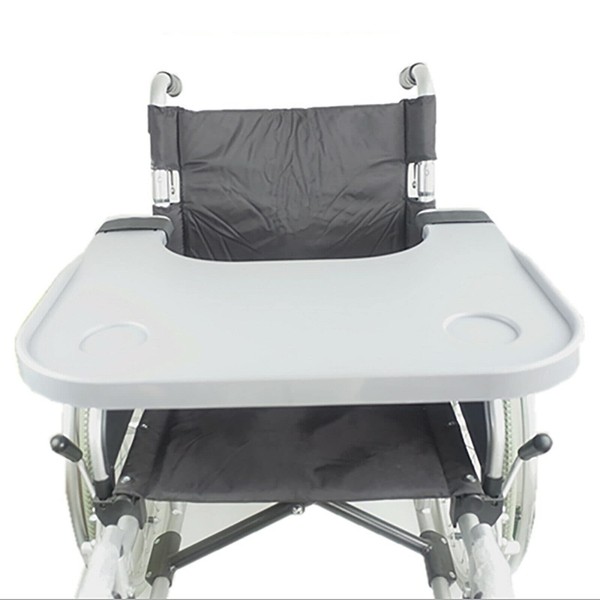 DNYSYSJ Removable Wheelchair Tray Table Dining Table Board with 2 Cup Holder for Disabled Eating Reading