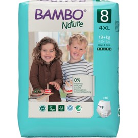 Bambo Nature Size 8 (19+kg) Training Pants, Pack of 16 Size 8 Nappy, Soft and Secure Pull-Up Pants for Ultimate Comfort and Enhanced Protection, Eco-Labelled Disposable Nappy