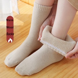 VoJoPi Warm Winter Thick Cozy Fuzzy Crew Thermal Boot Socks - 5 Pairs