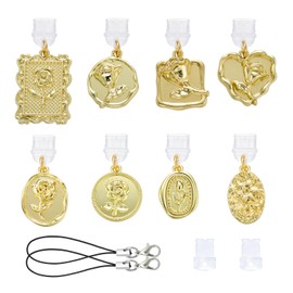 HUAAPLEVLA 8 Pcs Anti Dust Plug Charm Type C USB C Dust Plug Charm with Alloy Rose Aesthetics Pendant Cute Charging Port Protector for Phone Accessories