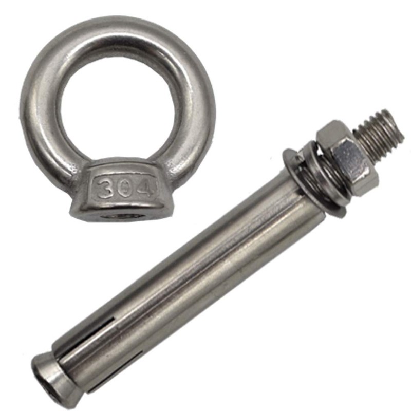 M8* 90mm Expansion Screw with Eye Ring Anchor Internal Eye