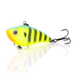 Savage Gear TPE Soft Vibe 2-1/2-Inch 3/4-Ounce Sinking, Vibrating Lipless Crankbait, Chartreuse Tiger