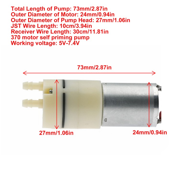 RC Water Pump 5V‑7.4V 370 Water Cooling Pump DC Miniature