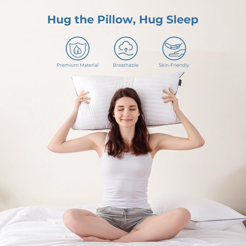 GOHOME King Size Pillows Set of 4 - Bed Pillows