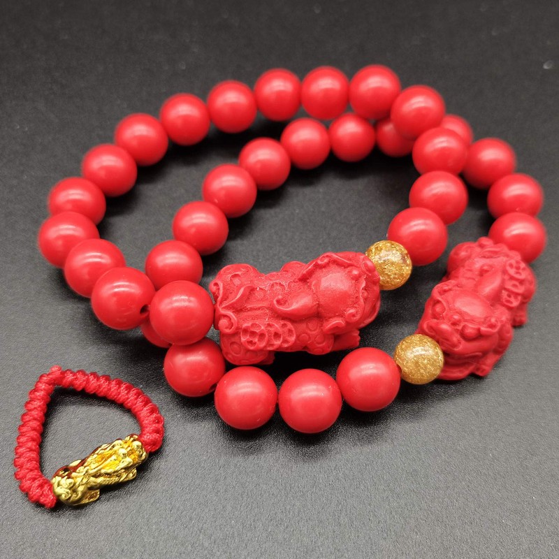 Feng Shui Amulet Bracelet Prosperity Red Bead Bracelet with Charm