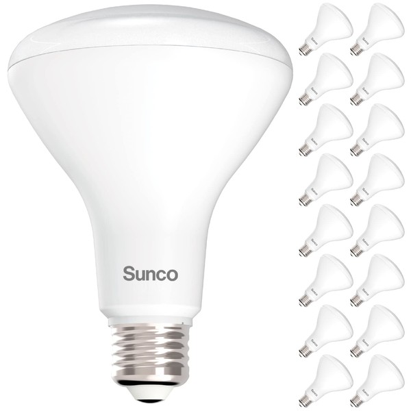 Sunco Lighting 16 Pack BR30 LED Bulbs Indoor Flood Lights 11W Equivalent 65W 4000K Cool White, 850 Lumens, E26 Base, 25,000 Lifetime Hours, Interior Recessed Can Light Bulbs - UL & Energy Star