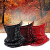 Earloop Half-Face UV Protection Neck Gaiter for Motorcycle, Hiking, and Fishing Gray Red 3 3ea