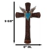 Western Boho Chic Turquoise Heart Angel Wings Tooled Floral Leather