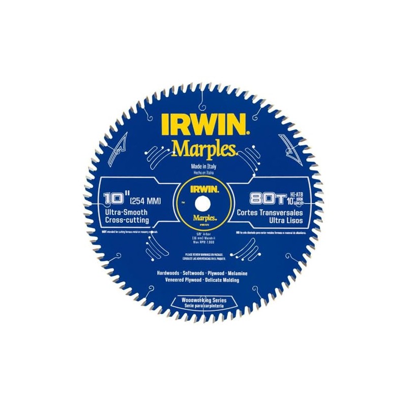 Irwin Tools IRWIN Marples 10-Inch Circular Saw Blade, Hi-Alternate Tooth