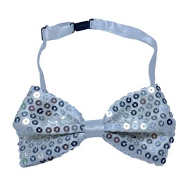 NiceYnn Men's Bowtie, Neckwear, Tie, Easy Adjustable, Sequins, For Weddings, Graduations, Sports Events, Sports Festivals, Play Parties,, 1pc Sequin Silver