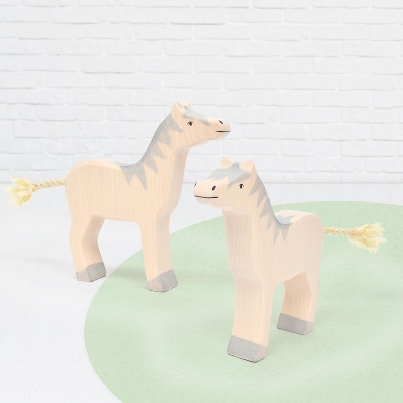 Holztiger Horse Head Raised (Grey Mane)