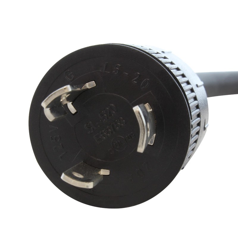 AC WORKS® 8ft 20A 125V NEMA L5-20P to NEMA 5-20R