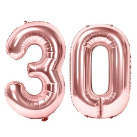 Siumir Number Balloons Rose Gold Foil Number Balloons 10th Birthday Balloons Giant Digital Balloons for Birthday Party, Wedding, Anniversary