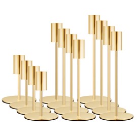 zeochyni Set of 12 French Gold Taper Candle Holders Bulk Candlestick Holders, Decor Candle Stick Candle Holder for Table or Mantel Centerpiece, Wedding, Dinning, Party Home Decor