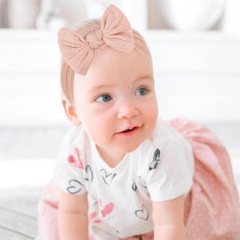 Aczyqws 4 Pcs Baby Headband Baby Turban Headband Baby Girl Headbands Baby Girl Bows Newborn Hair Bands for Newborn Baby, Toddlers