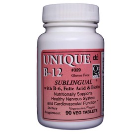 Unique B-12 Sublingual B Vitamins 90 vegi caps