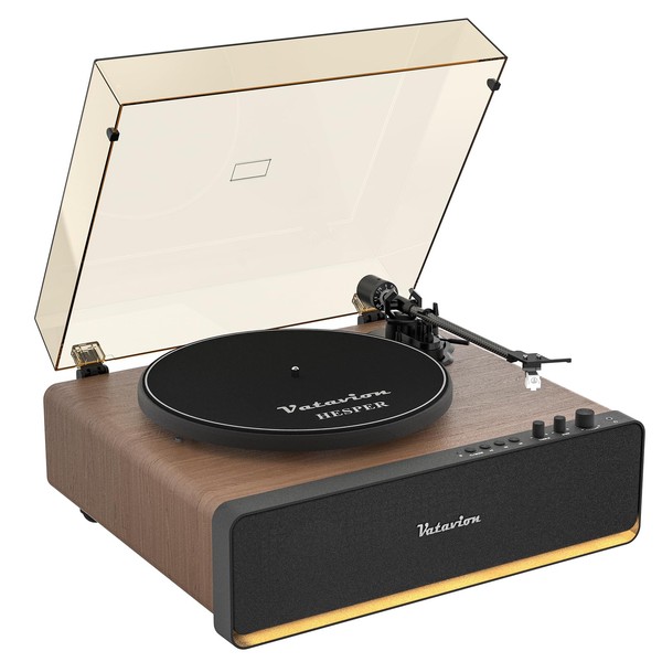 VATAVION Vinyl Record Player with Speakers, All-in-One High Fidelity Turntable