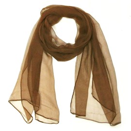 Wrapables Solid Color Silk Long Scarf, Brown