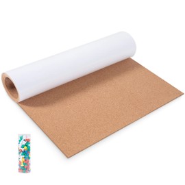 Cork Board Roll 3mm Thick - 50"x18" Cork Board for Walls Self Adhesive Backed Corkboards Natural Cork Bulletin Boards Cork Sheet with Push Pins