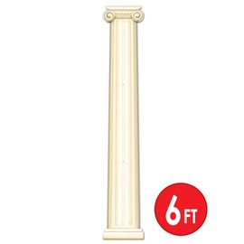 Beistle Roman Pillar Photo Prop Backdrop, Greek Column Wall Decoration, Italian Jointed Cut Out Party Decor, Rome& Greece Party Accessry, 6'