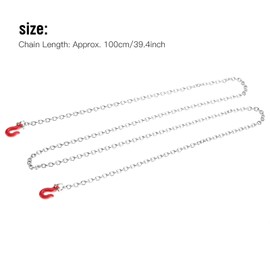 Moofey 1/10 Scale RC Accessories, RC Car Tow Hook Trailer Chain Set for 1/10 Scale Climbing Crawler Car Trailer