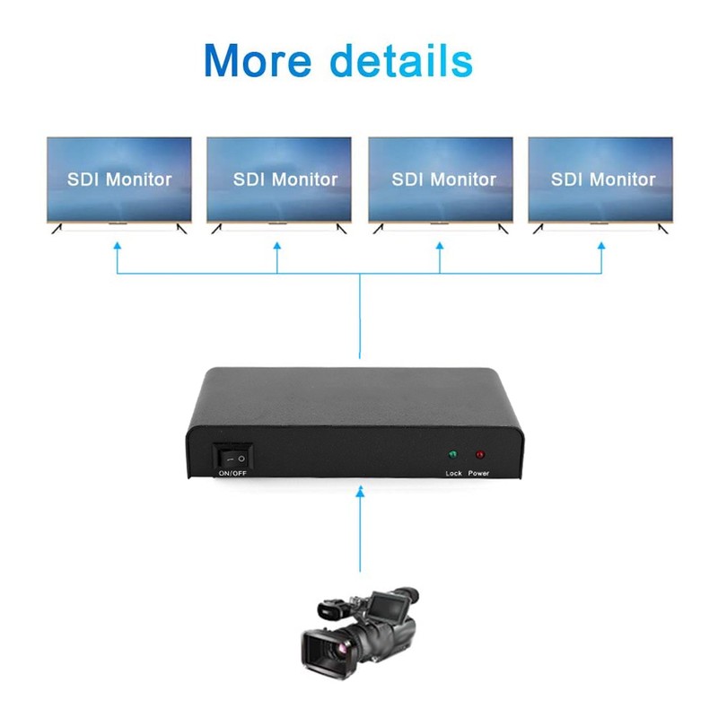 1x4 3G SDI Signal Splitter Video Converter 1 In 4