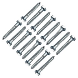 Coach Screws Hex Head Width 10mm Half Thread Zinc Plated Steel Wood Screw Hexagon Lag Bolts Silver Long M6 6 x 40mm (1.5 inch x 0.24 inch) Box of 20 pcs