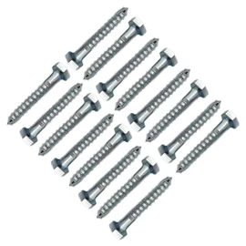 Coach Screws Hex Head Width 10mm Half Thread Zinc Plated Steel Wood Screw Hexagon Lag Bolts Silver Long M6 6 x 40mm (1.5 inch x 0.24 inch) Box of 20 pcs