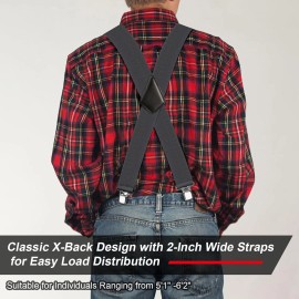 Brand: Ultrashang Ultrashang CLASSIC Mens Heavy-Duty Suspender: 2-Inch Wide, Sturdy Deep Grey