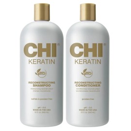 Champú y acondicionador reconstructor de queratina CHI 32 OZ cada uno